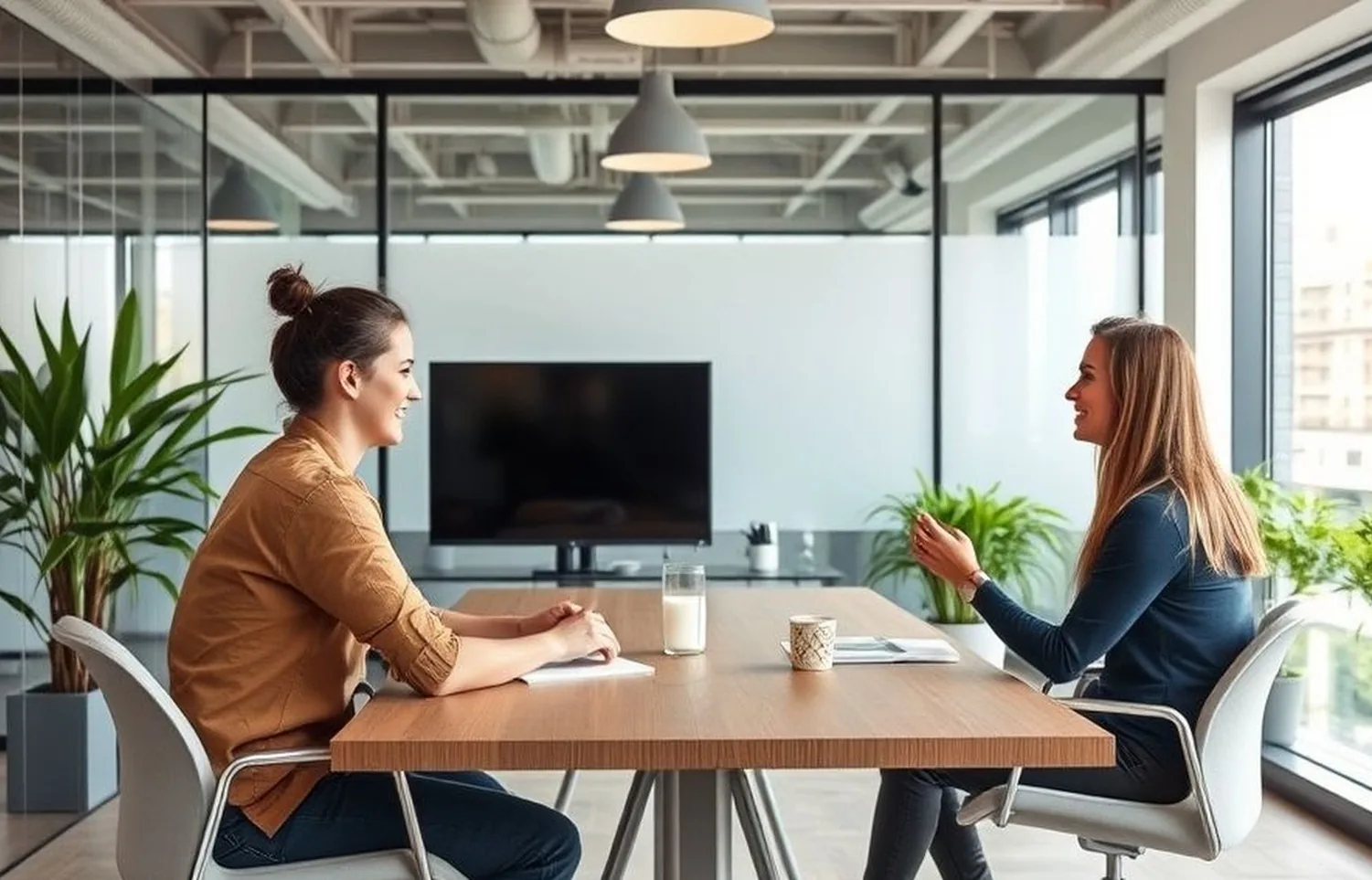 Healthy productivity consultation modern office